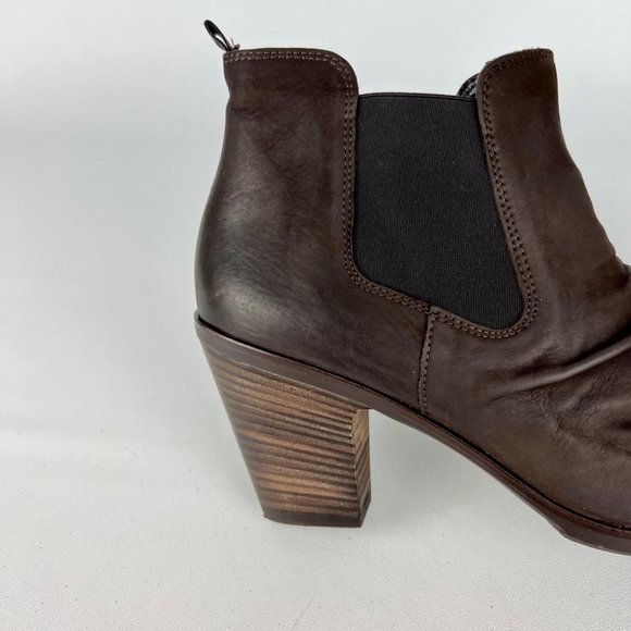 Paul Green Womens Jano Brown Leather Scrunch Chelsea Ankle Boot size US 8.5 UK 6 - Picture 9 of 13